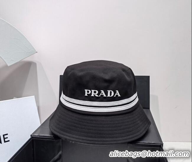 Top Quality Prada Canvas Bucket Hat PA2424 Black 2022