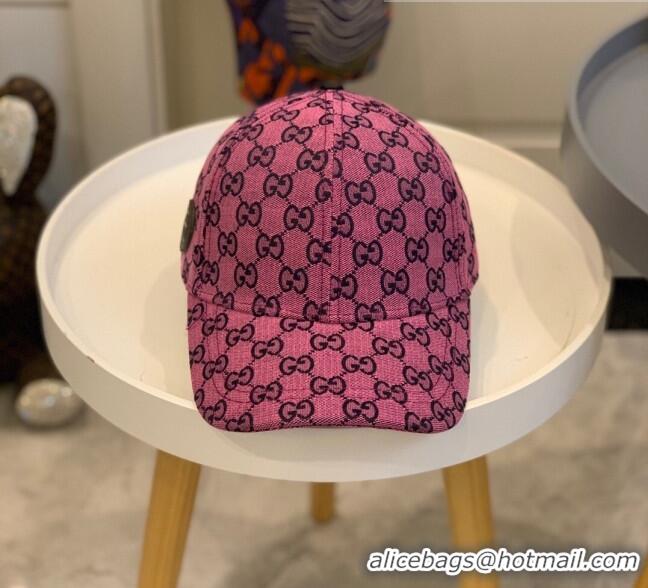 Super Quality Gucci GG Multicolor Canvas Baseball Hat G1706 Pink 2021