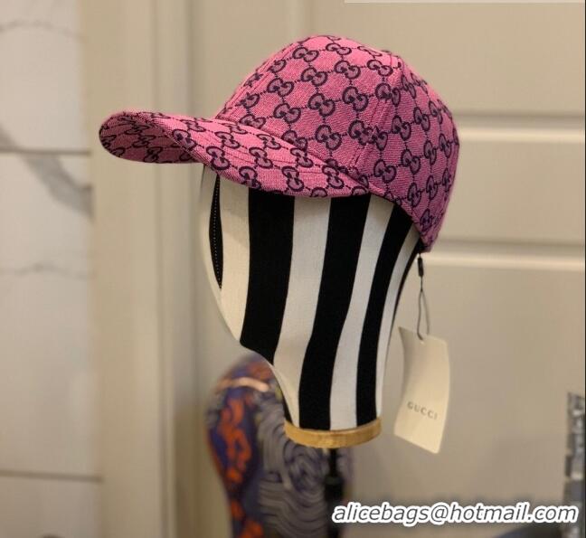 Super Quality Gucci GG Multicolor Canvas Baseball Hat G1706 Pink 2021