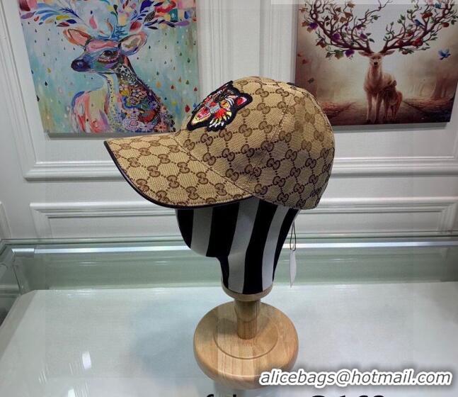 Promotional Gucci Canvas Baseball Hat with Tiger Embroidery G62440 Beige 2021