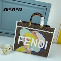 Modern Fendi Tote Fabric Graffiti Print Shopping Bag 0001