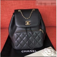 Promotional Chanel Grained Calfskin Drawstring Backpack C11327 Black 2021