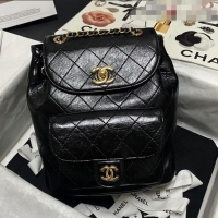 Promotional Chanel Grained Calfskin Drawstring Backpack C11327 Black 2021
