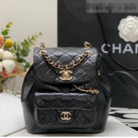 Super Quality Chanel Duma Calfskin Mini Backpack C12546 Black 2021