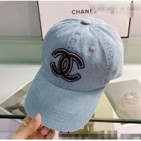 Luxury Fashion Chanel Denim Baseball Hat 0310149 Light Blue 2022
