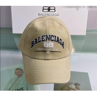 Top Quality Balenciaga Canvas Baseball Hat 0401107 Beige 2022