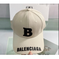 Luxurious Balenciaga Canvas Baseball Hat 053169 Light Beige 2022