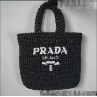 Popular Style Prada Small Raffia Tote bag 1BG422 Black 2022