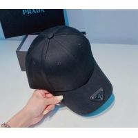 Famous Brand Prada Canvas Baseball Hat PA3113 Black 2022