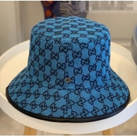 Super Quality Gucci GG Multicolor Canvas Bucket Hat G1705 Blue 2021