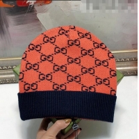 Top Quality Gucci Wool Blend Knit Hat G81911 Orange 2021