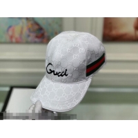 Reasonable Price Gucci Embroidered GG Canvas Baseball Hat G10446 White/Web 2021