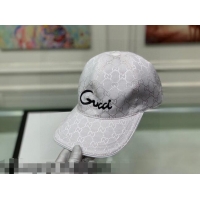 Classic Gucci Embroidered GG Canvas Baseball Hat G10447 White 02 2021