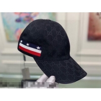 Famous Brand Gucci GG Canvas Hat with Star Web G10447 Black 2021