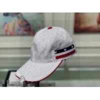 Famous Brand Gucci GG Canvas Hat with Star Web G10484 White 2021
