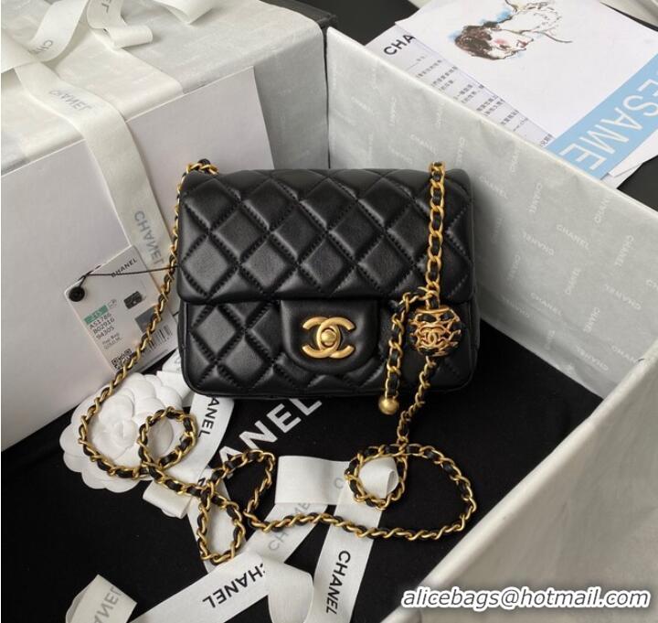 Shop Grade Chanel MINI Flap Bag Original Sheepskin Leather AS1786 black