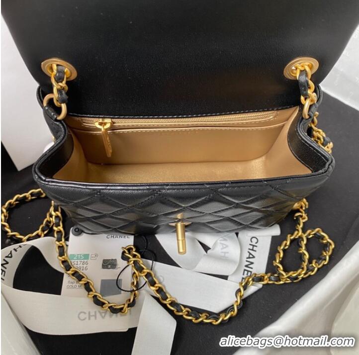 Shop Grade Chanel MINI Flap Bag Original Sheepskin Leather AS1786 black