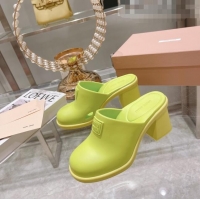 Buy Fashionable Miu Miu Eva Mid-Heel Mules 6.5cm M2388 Green 2022