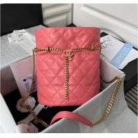 Top Design Chanel Drawstring Bag & Gold Metal AS3117 pink