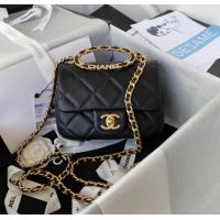 Top Grade Chanel MINI FLAP BAG Lambskin & Gold-Tone Metal AS3450 black