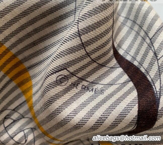 New Design Hermes Cashmere Silk Scarf Shawl 140x140cm 0726 Yellow 2022