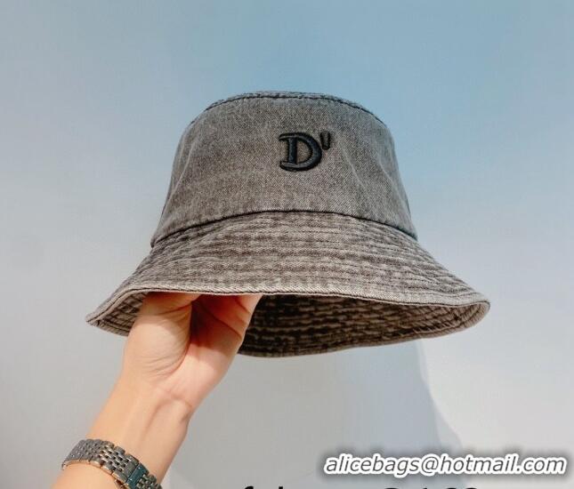 Good Quality Dior Denim Bucket Hat 040159 Dark Grey 2022