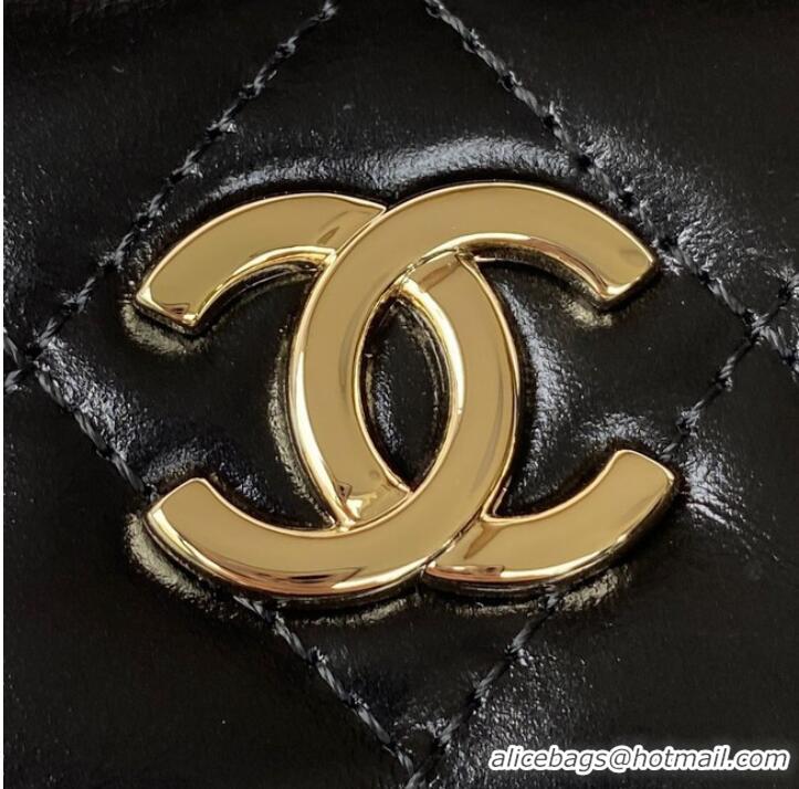 Good Product Chanel Lambskin & Gold-Tone Metal Backpack AS3332 black