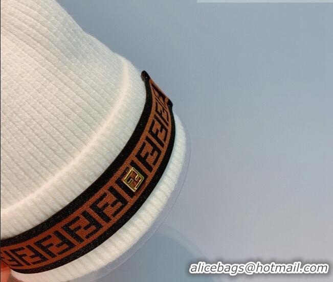 Super Quality Fendi Logo Knit Hat FD2256 White 2021
