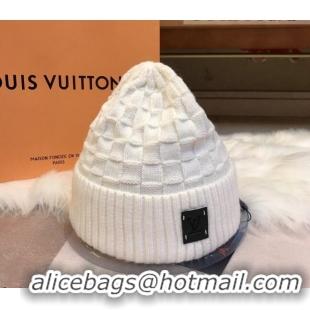 Cheap Price Louis Vuitton Patch Knit Hat 110520 White 2021