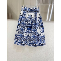 Top Quality Dolce & Gabbana Cotton Skirt DGD62503 Blue 2022