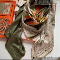Well Crafted Hermes Cashmere Silk Scarf Shawl 140x140cm H0726 Green 2022