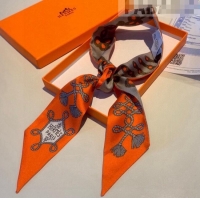 Trendy Design Hermes Twilly Silk Bandeau Scarf 5x86cm 0816 Orange 2022