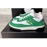 Discount Chanel Fabric Sneakers White/Green 081264