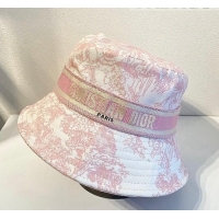 Promotional Dior Bucket Hat in Toile de Jouy Reverse Embroidered Cotton CD1904 Pink 2021