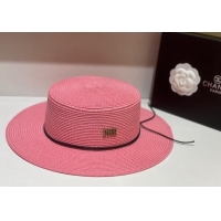 Traditional Specials Dior Straw Wide Brim Hat DH31404 Pink 2022