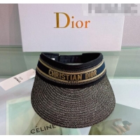 Top Quality Dior Straw Visor Hat 053128 Black/Blue 2022