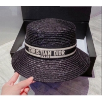 Top Quality Dior Straw Hat DSH81701 Black 2022