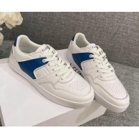 Discount Celine White Leather Sneakers Blue 062132