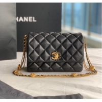 Buy New Chanel MINI FLAP BAG Lambskin & Gold-Tone Metal AS3378 black