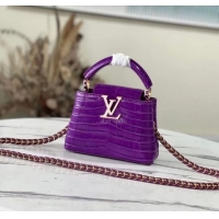 Cheapest Louis Vuitton crocodile skin CAPUCINES MINI M81190 purple