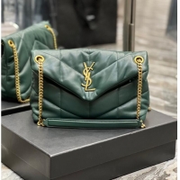 Popular Style Yves Saint Laurent PUFFER SMALL CHAIN BAG IN QUILTED LAMBSKIN 5774761 blackish green