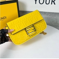 Famous Brand Fendi Baguette nappa leather bag F0881 yellow