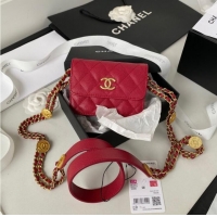 Youthful Promotional CHANEL CLUTCH WITH CHAIN AP2857 dark red