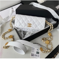Most Popular CHANEL CLUTCH WITH CHAIN AP2860 white