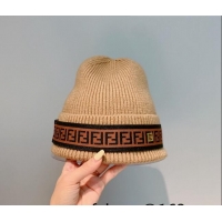 Good Product Fendi Logo Knit Hat FD2256 Brown 2021