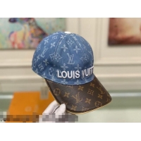 Discount Louis Vuitton Monogram Denim Signature Baseball Hat LV2815 Light Blue/Brown 2021