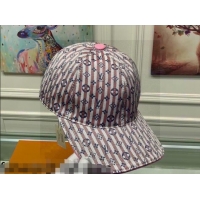 Reasonable Price Louis Vuitton Monogram Striped Canvas Baseball Hat LV2819 Pink/Blue 2021