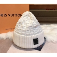 Cheap Price Louis Vuitton Patch Knit Hat 110520 White 2021