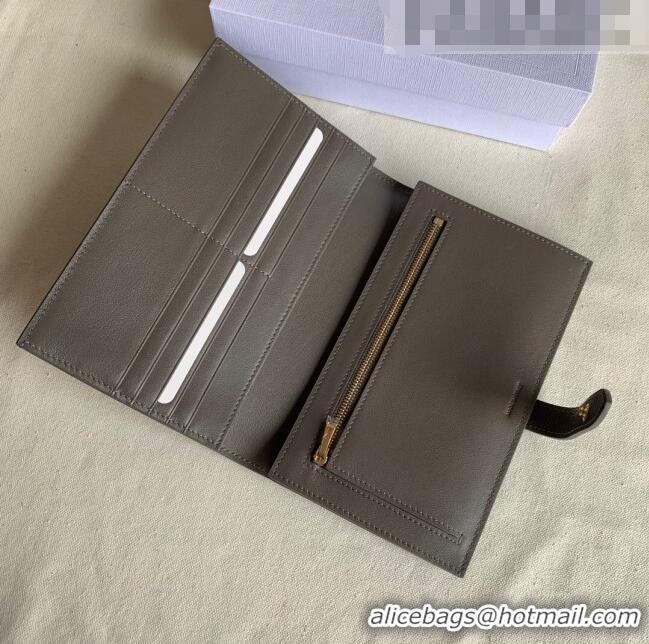 New Design Celine Palm-Grained Leather Large Strap Wallet CE1826 Grey 2022