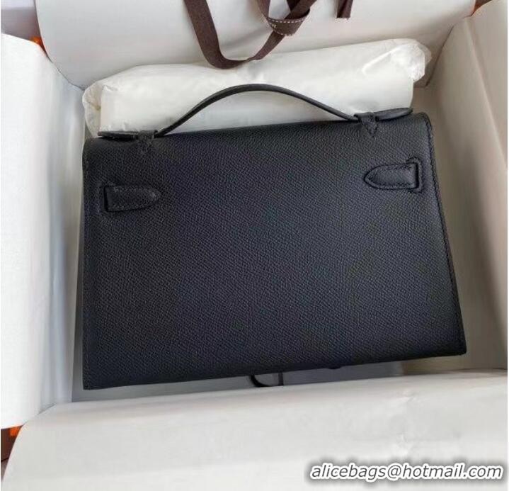 Buy Fashionable Hermes Kelly 22cm Tote Bag Original Leather KL22 Black Gold